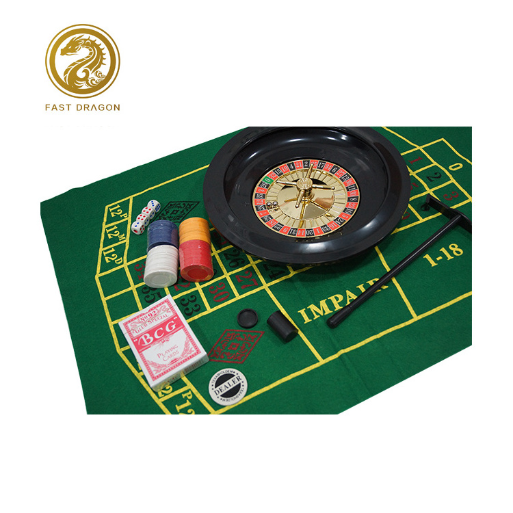 High Quality 5 in 1 game set with 6 inch turntable Manual Roulette Set Casino