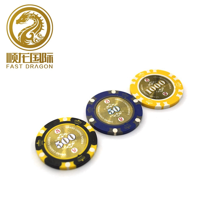 25pcs/shrink wrap bundle Design Casino Coins Texas Clay Poker Chips Upscale Set Crown 13.5g Clay Poker Chips