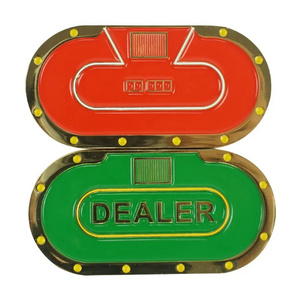 Casino Metal Poker Dealer Button Texas Hold'em  poker chips Double-faced 1pc 75g