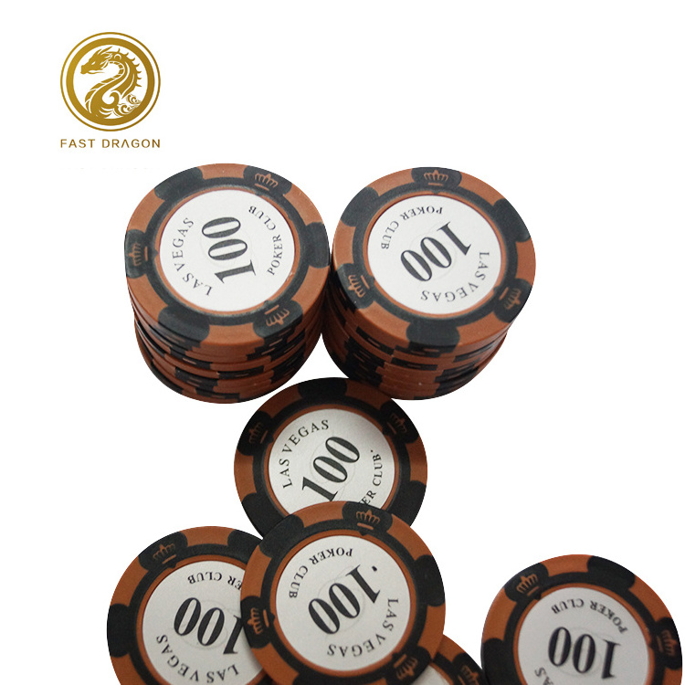 New Design 100 number poker chip with custom box CLAY or ABS