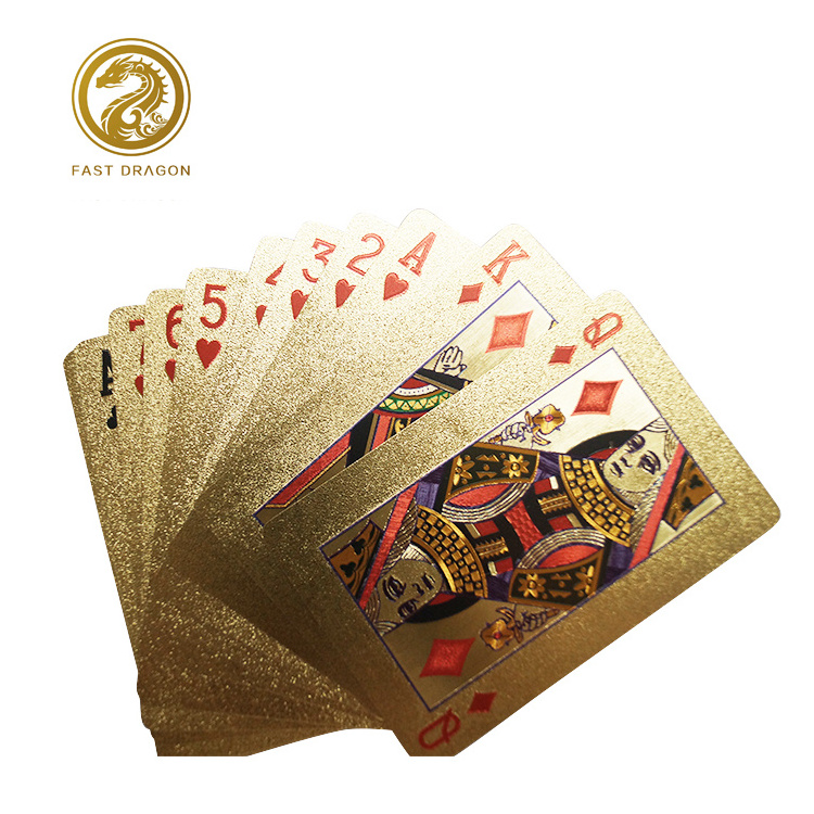 Gold Foil Poker Golden Poker Cards 24K Plated Poker Table Games Waterproof Plastic Playing Cards