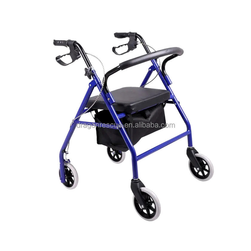 Professional New Olderly Walking Aids Wheel Chair Folding Portable Rollator Walker adult walker With Soft Seat