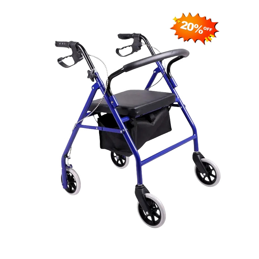 Professional New Olderly Walking Aids Wheel Chair Folding Portable Rollator Walker adult walker With Soft Seat