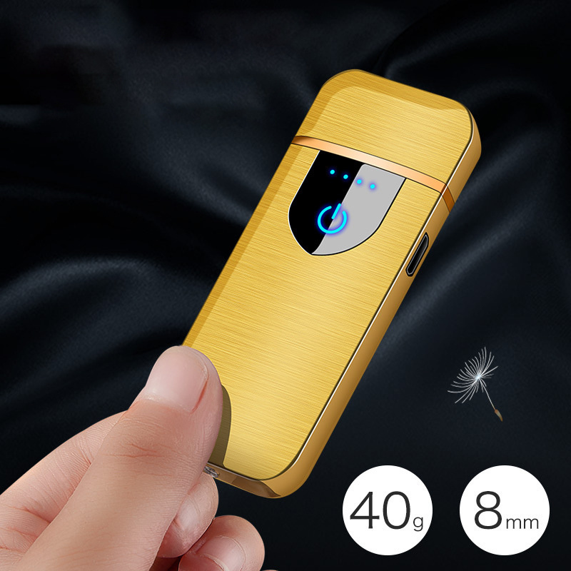 Touch Fingerprint Inductive USB Charging Lighter Windproof Electronic Promotion Wholesale Lighter