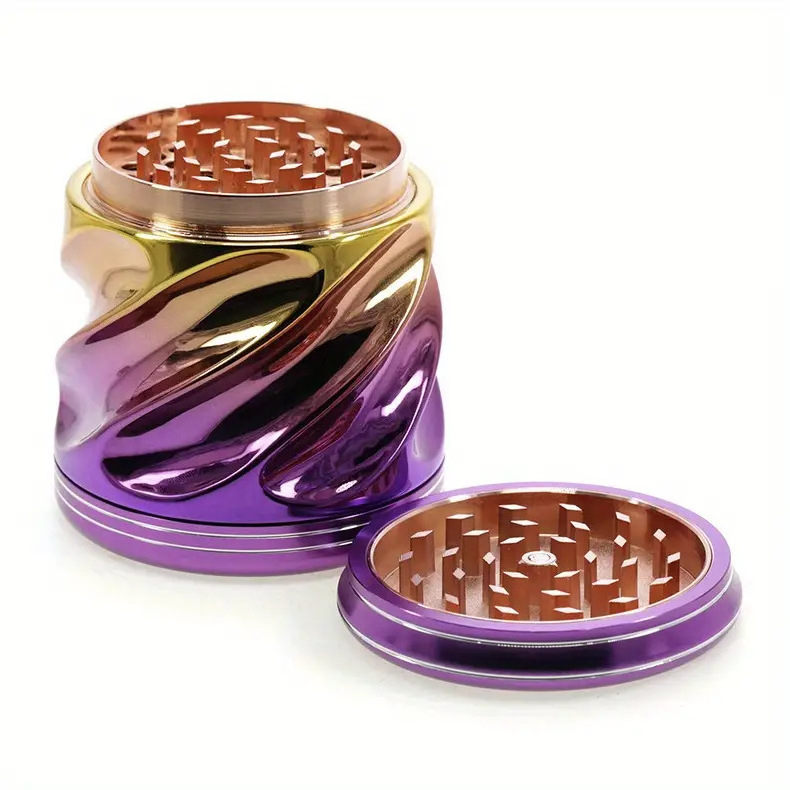 New Design 4-layer 75MM Aluminum Alloy Plastic Zinc Alloy Large Capacity Flash Color Tobacco Breaker Herb Grinder