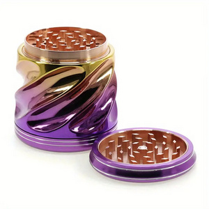 New Design 4-layer 75MM Aluminum Alloy Plastic Zinc Alloy Large Capacity Flash Color Tobacco Breaker Herb Grinder