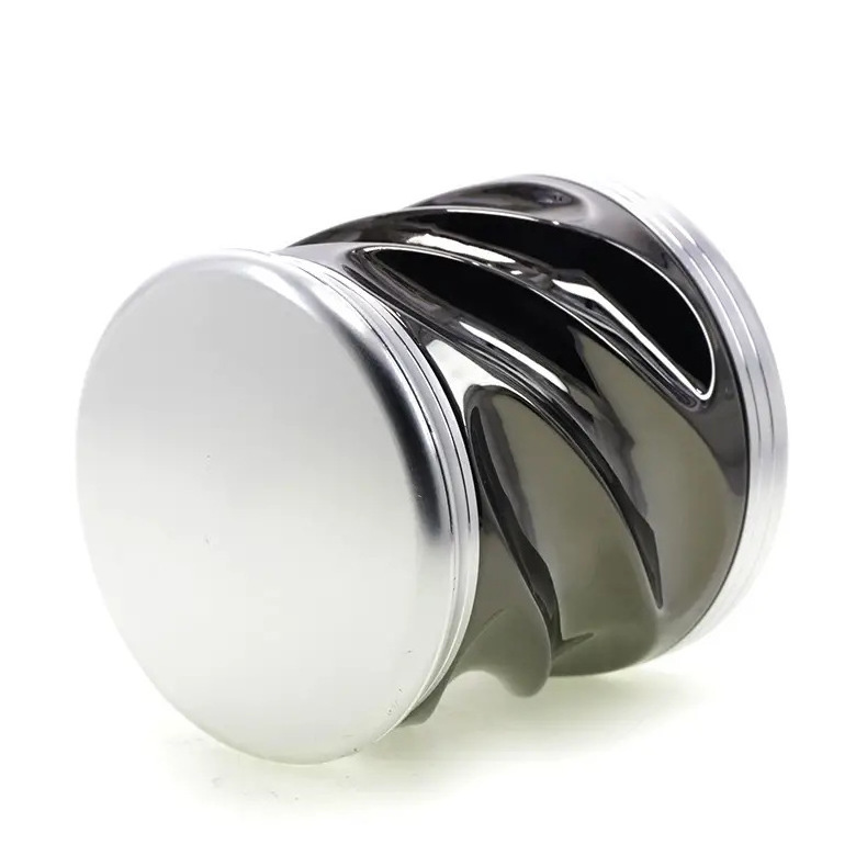 New Design 4-layer 75MM Aluminum Alloy Plastic Zinc Alloy Large Capacity Flash Color Tobacco Breaker Herb Grinder