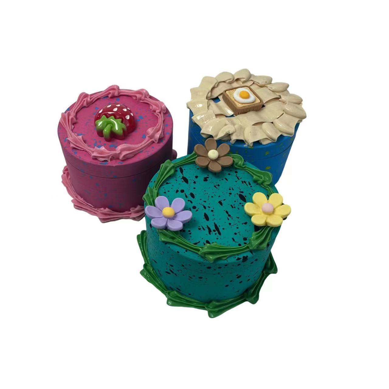 Dreamy Princess Cupcake: 63mm White Strawberry Cake Herb Grinder