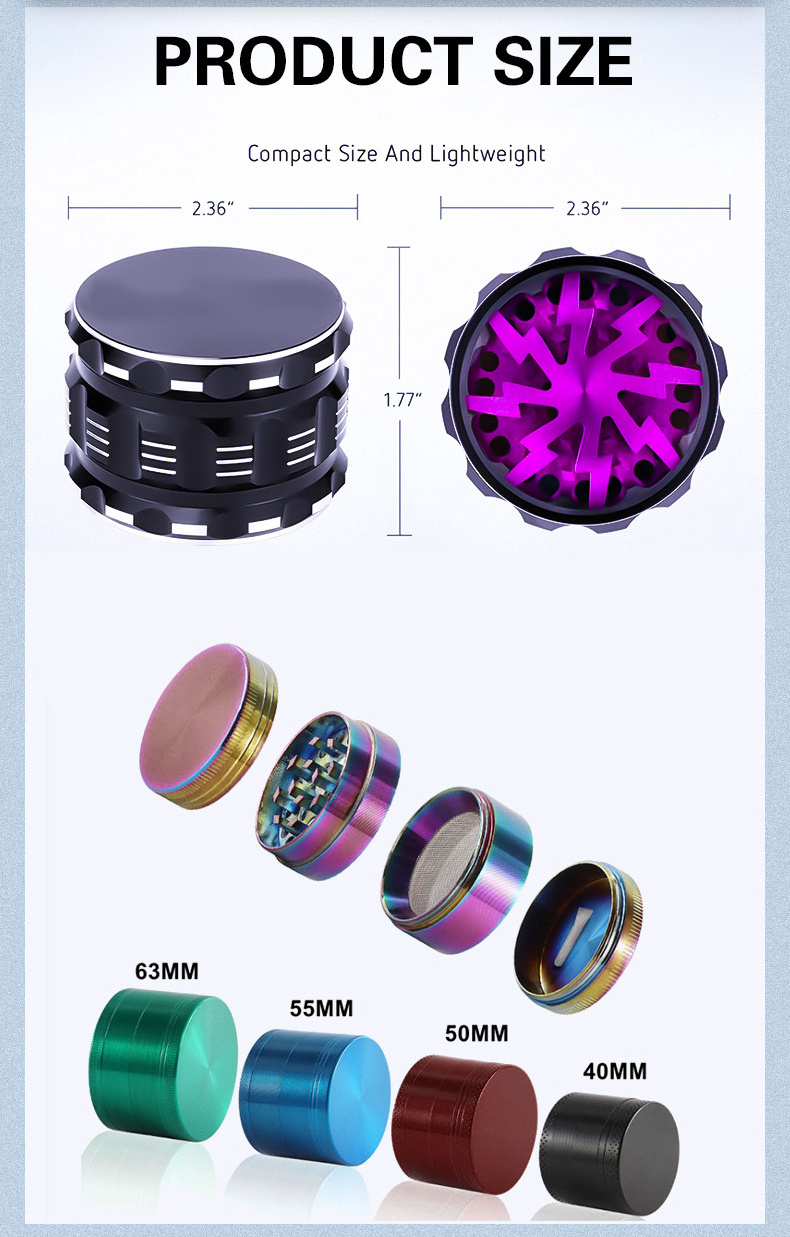 4 Layer Manual Metal Tobacco Smoking  Herb Grinder With Custom Design