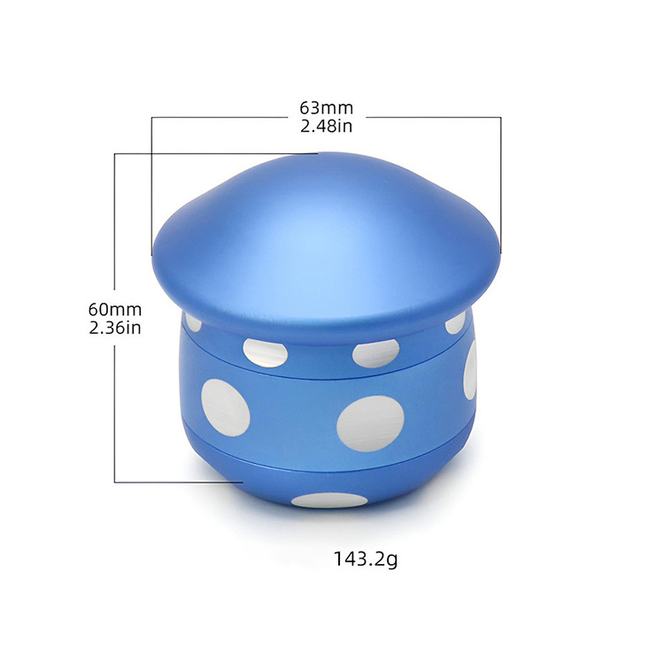 Manufacturers Wholesale Custom Logo Hot Selling New 63mm 4-Layers Aluminum Alloy Mushroom Spot Spice Herb Grinder