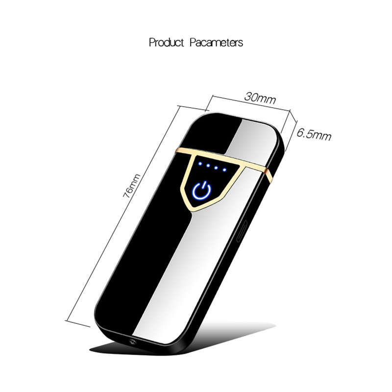 Personal Custom Fashion Environmentally Friendly Electronic Lighter Gift Ultra Thin Fingerprint USB Charging Lighter