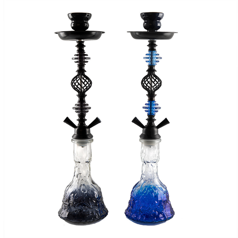 New Arabic Double Hoses Medium Bottle Set High Grade Glass Metal Pipe Custom Hot Selling Arab Hookah Accessories