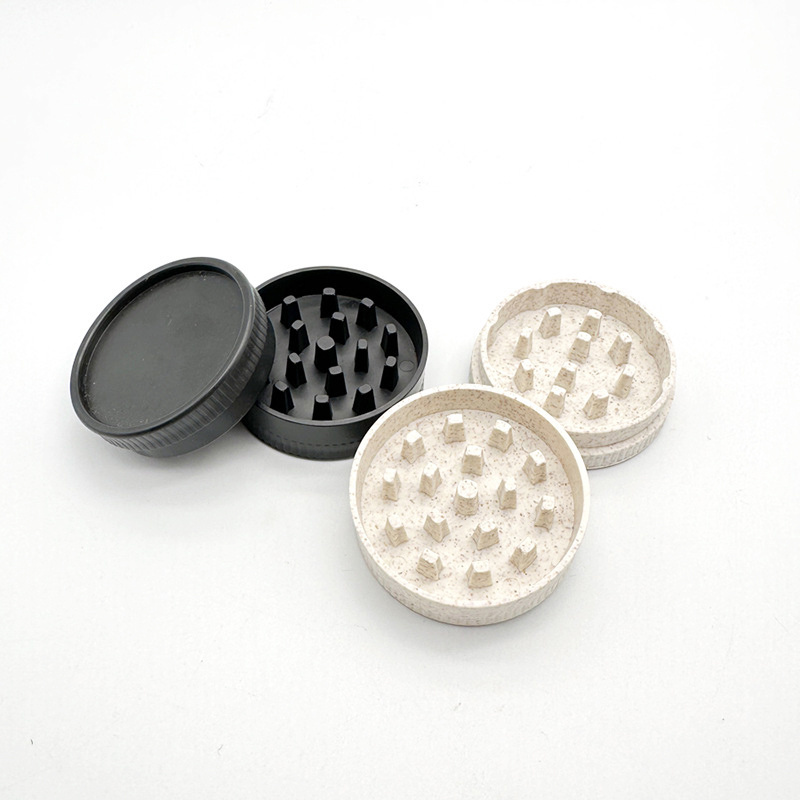 Custom Logo High Quality Biodegradable Tobacco Grinder 55mm 2 Layer Plant Fiber Eco Friendly Grinder