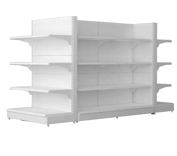 Dragonshelf Multi-functional Customized Supermarket Shelves White Black Single-side Retail Store Display Rack Gondola