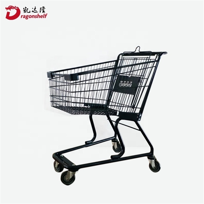 shopping cart with 4 wheels trolley for supermarket and store