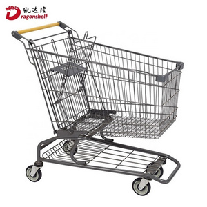 shopping cart with 4 wheels trolley for supermarket and store