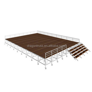 Dragonstage Portable Aluminum mobile stage podium wooden platform for event