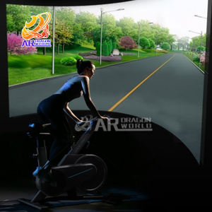 AR dynamic bicycle racing games interactive projection vr exercise bike with video game suitable for gym