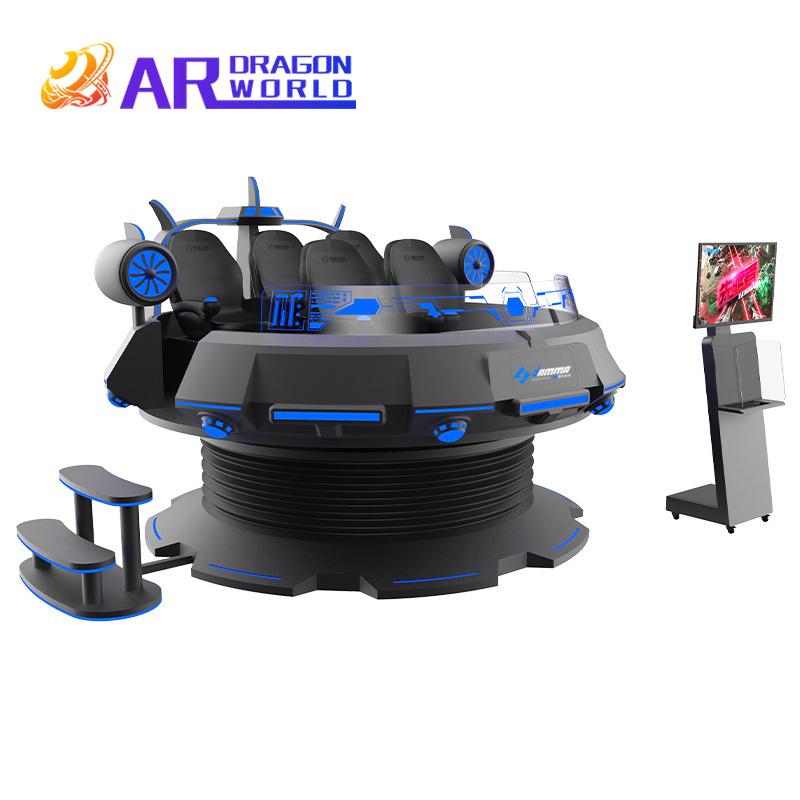 Vr 360 Degree Rotating Chair 9d Virtual Reality Simulator 5 Seats Magic Flying Ufo Vr Cinema Multiplayer Gaming Machine