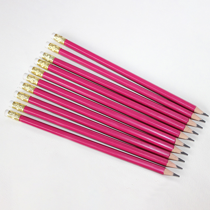 Chinese pencil factory 12 pcs packed plastic HB pencil with eraser for student