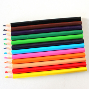 Color pencils set high quality painting art set 12pcs assorted big size wooden colored pens drawing pencil set