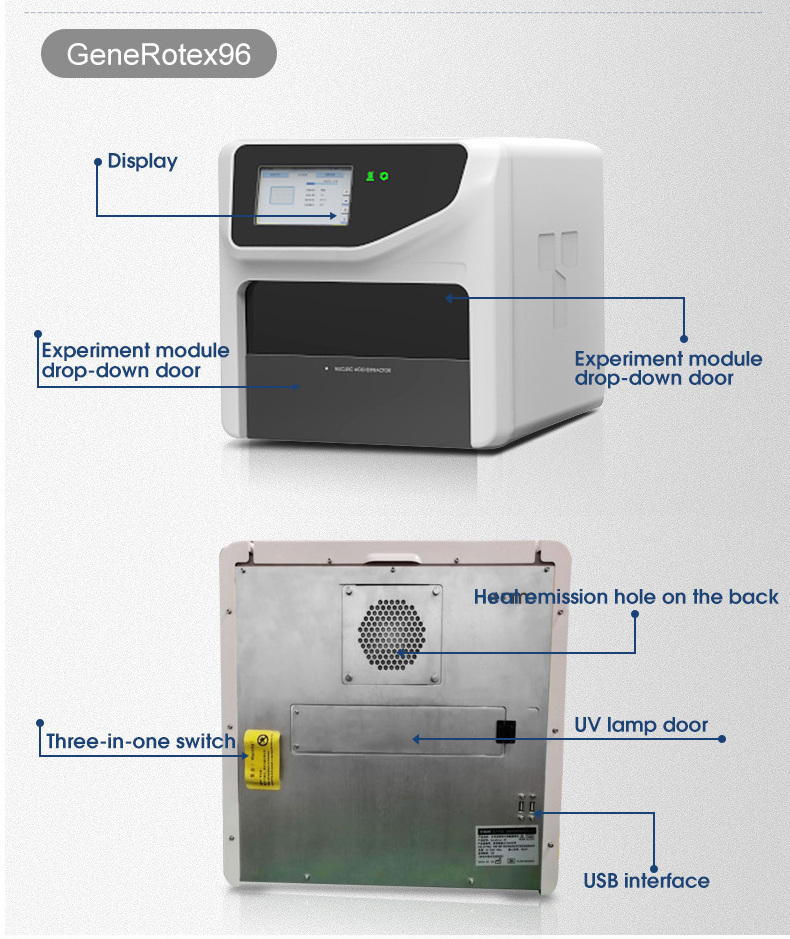 High Purity GeneRotex 96 Nucleic Acid Extraction DNA RNA Analysis Automatic System Nucleic Acid Extraction Equipment