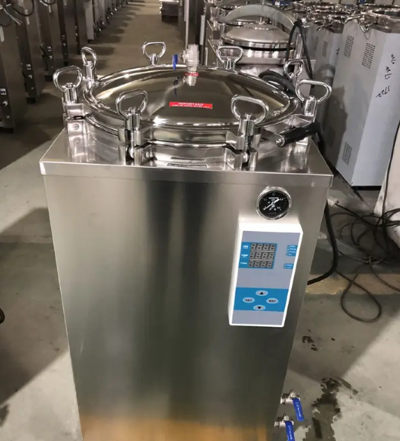 Drawell Food Sterilizers Vertical Counter Pressure Autoclave For Glass Bottle Sterilization