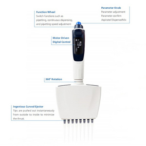 Drawell Automatic Pipettes Laboratory Electric Pipette 0.1-100ml  Plastic Multichannel Electronic Pipette