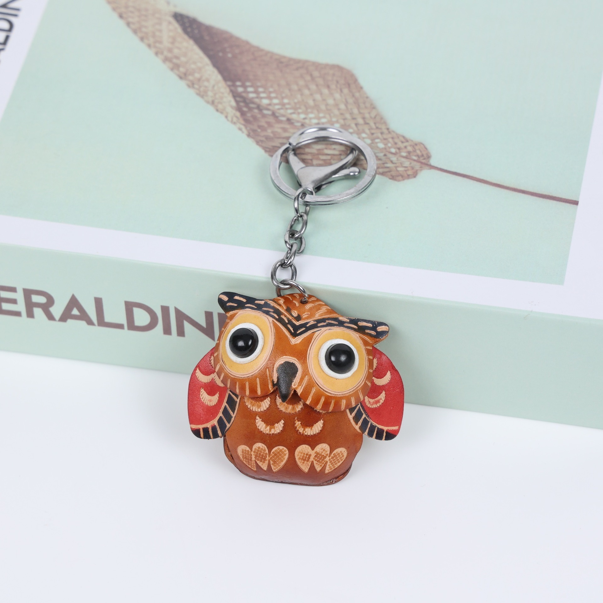 New Creative Cute Owl Keychains Car Key Holders Handmade PU Leather Key Chains