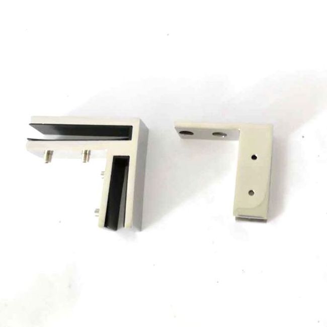 90 degree glass to glass fixing bracket shower door clips  corner hinge railing satin mirror polishing D clamp glass connector