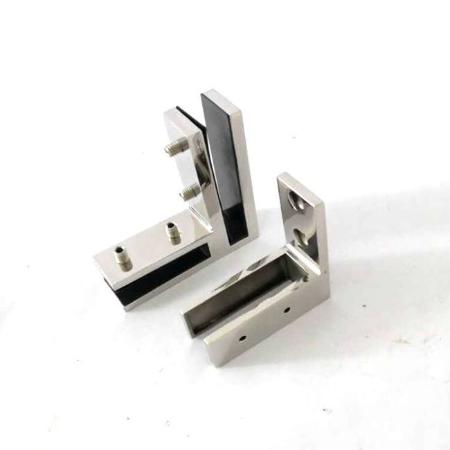 90 degree glass to glass fixing bracket shower door clips  corner hinge railing satin mirror polishing D clamp glass connector