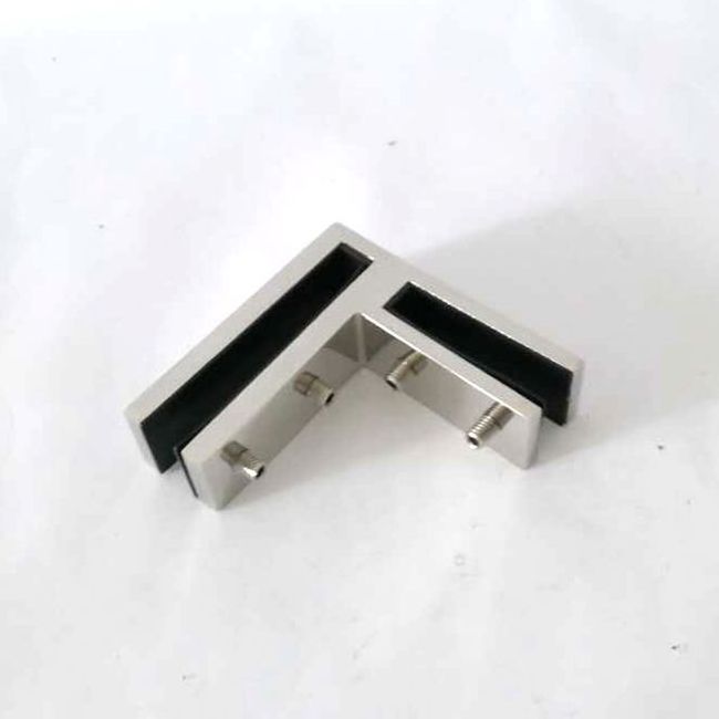 90 degree glass to glass fixing bracket shower door clips  corner hinge railing satin mirror polishing D clamp glass connector