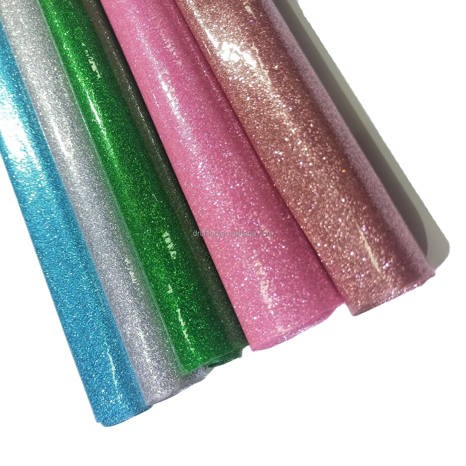 Smooth Surface Shiny Glitter PVC Rolls Faux Leather Film glitter Smooth surface For Shoe Bag Craft