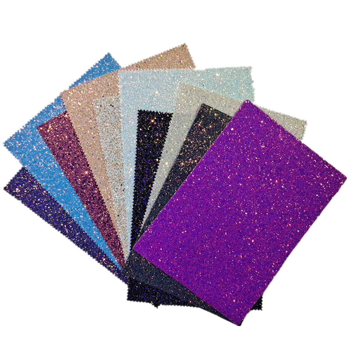 Sparkly Shiny Synthetic Vinyl PU Glitter Fabric Sheets Chunky Faux Leather For Shoes Bags Bow Crafts