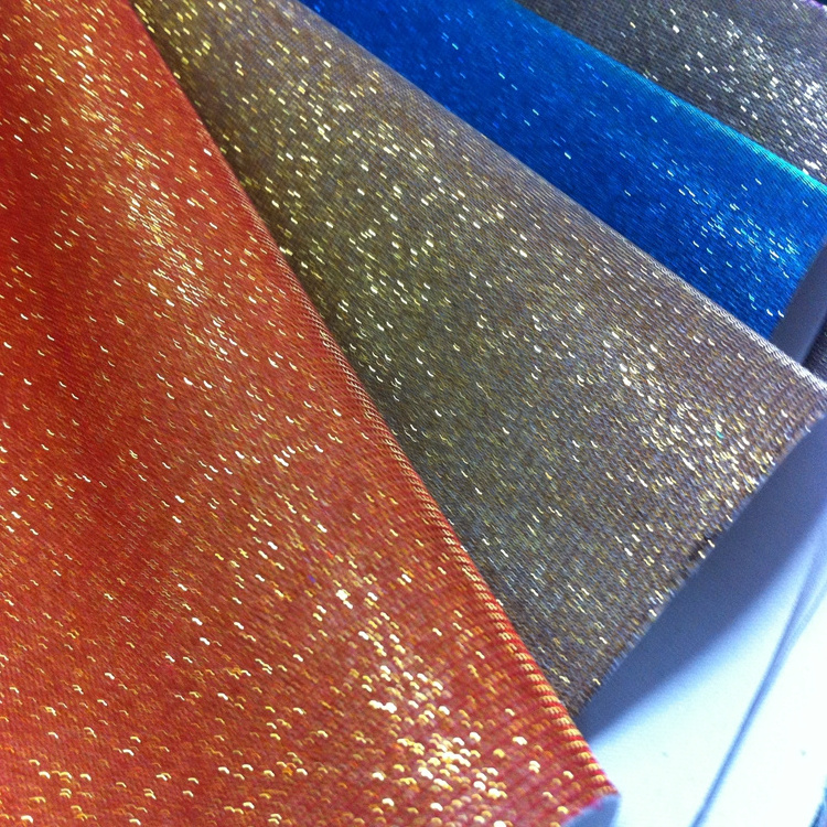 Customized Glitter Mesh Faux Leather Available Shinning Design PU Fabric For Shoes Bags Decoration