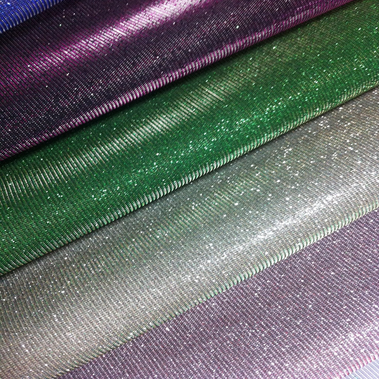 Customized Glitter Mesh Faux Leather Available Shinning Design PU Fabric For Shoes Bags Decoration