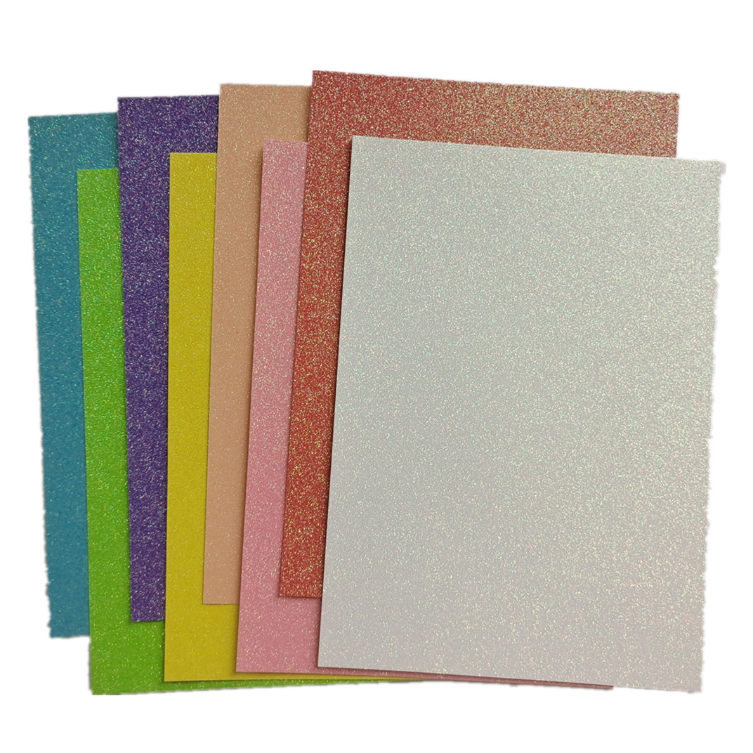 A4 Size Candy Color Glitter Craft Paper 250G Glitter Cardboard Glitter Cardstock Paper