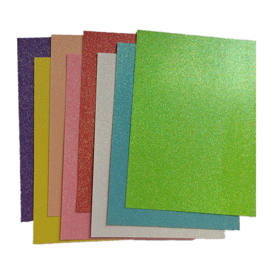 A4 Size Candy Color Glitter Craft Paper 250G Glitter Cardboard Glitter Cardstock Paper