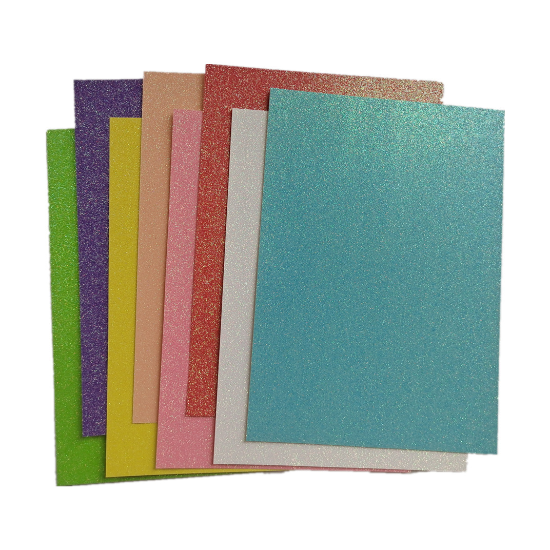 A4 Size Candy Color Glitter Craft Paper 250G Glitter Cardboard Glitter Cardstock Paper