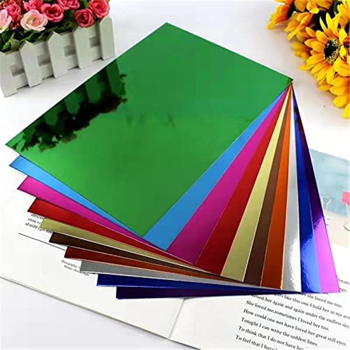 250gsm A4 Size Soft Touch Metallic Foil Mirror Cardstock Premium Card Sparkling Craft Glitter Cardstock Card