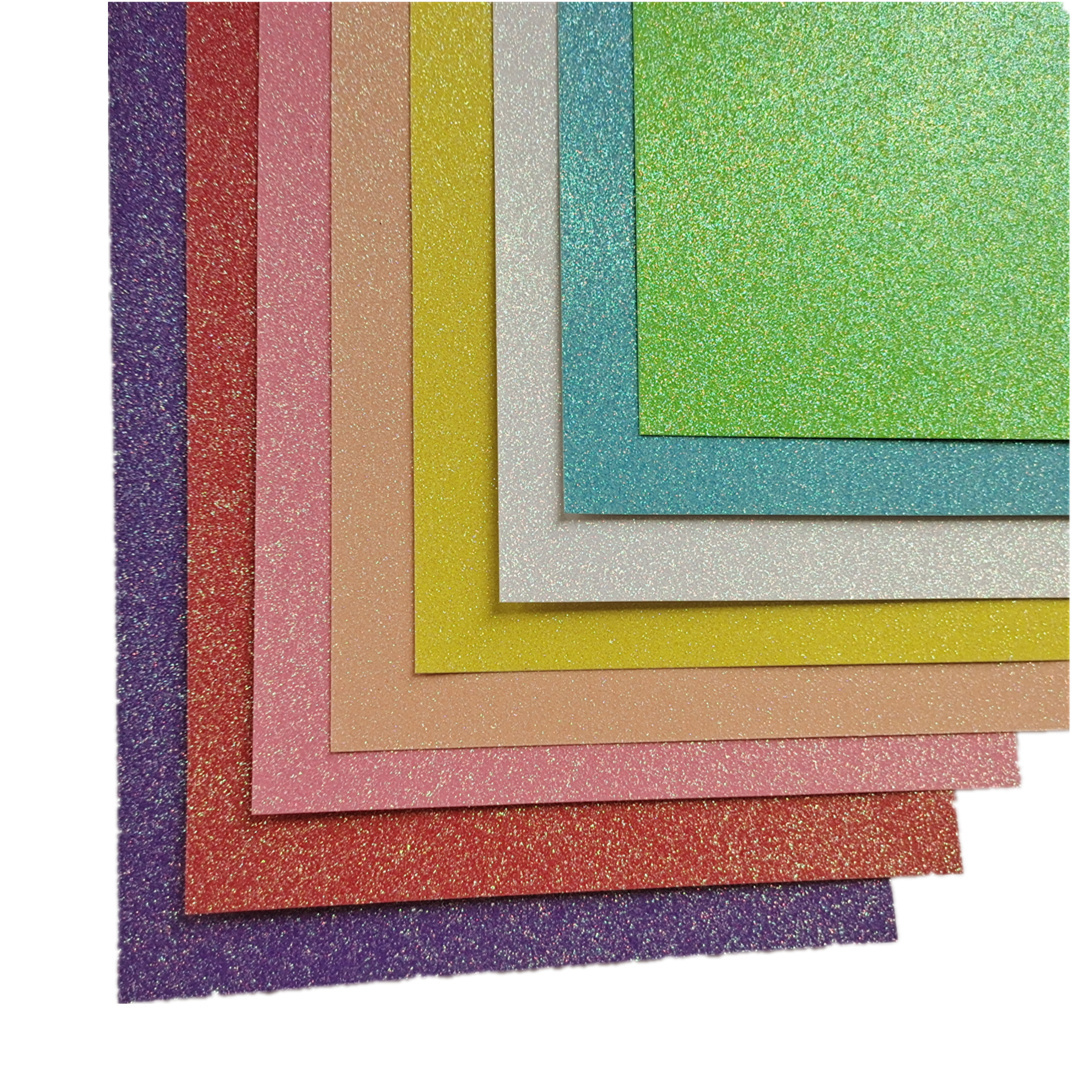 A4 Size Candy Color Glitter Craft Paper 250G Glitter Cardboard Glitter Cardstock Paper