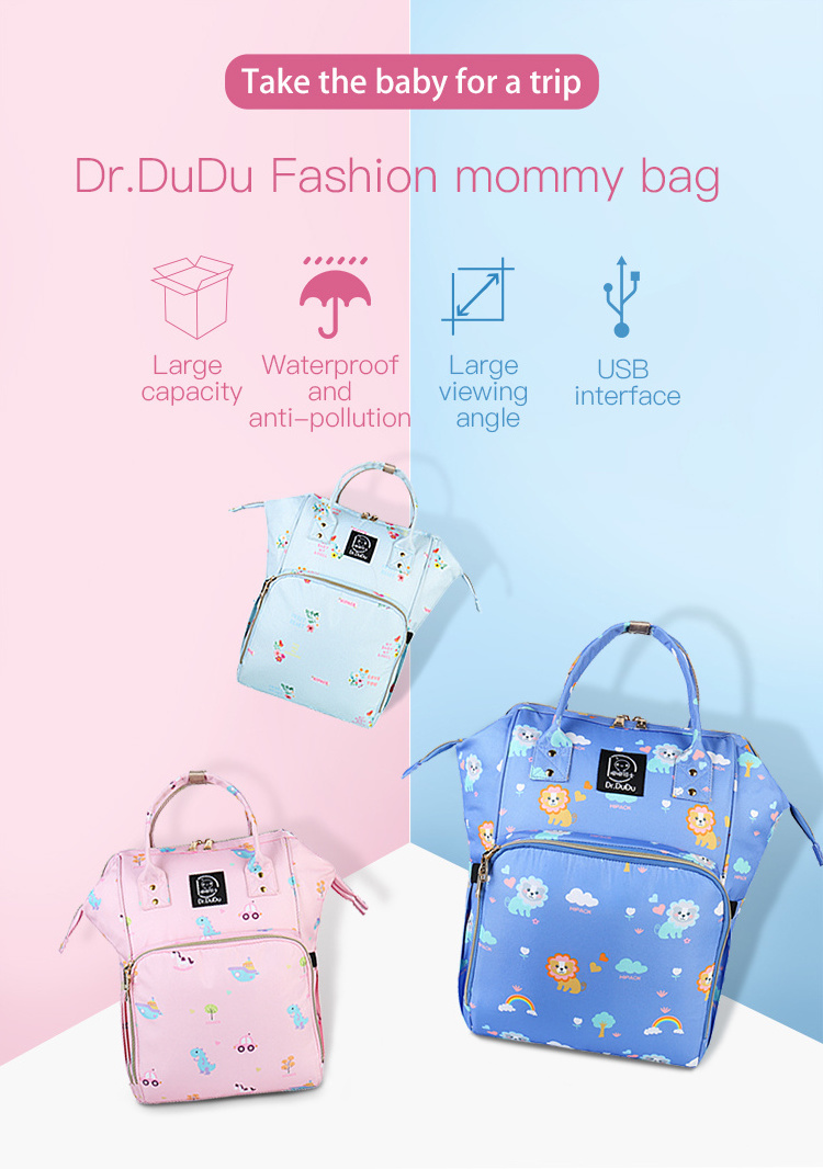 USB Interface diaper bag backpack large capacity baby nappy changing baby care Mummy bag