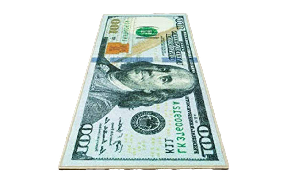 Dollar Rug Custom Logo Money Shape Die Cut Carpets Handmade Custom Rugs