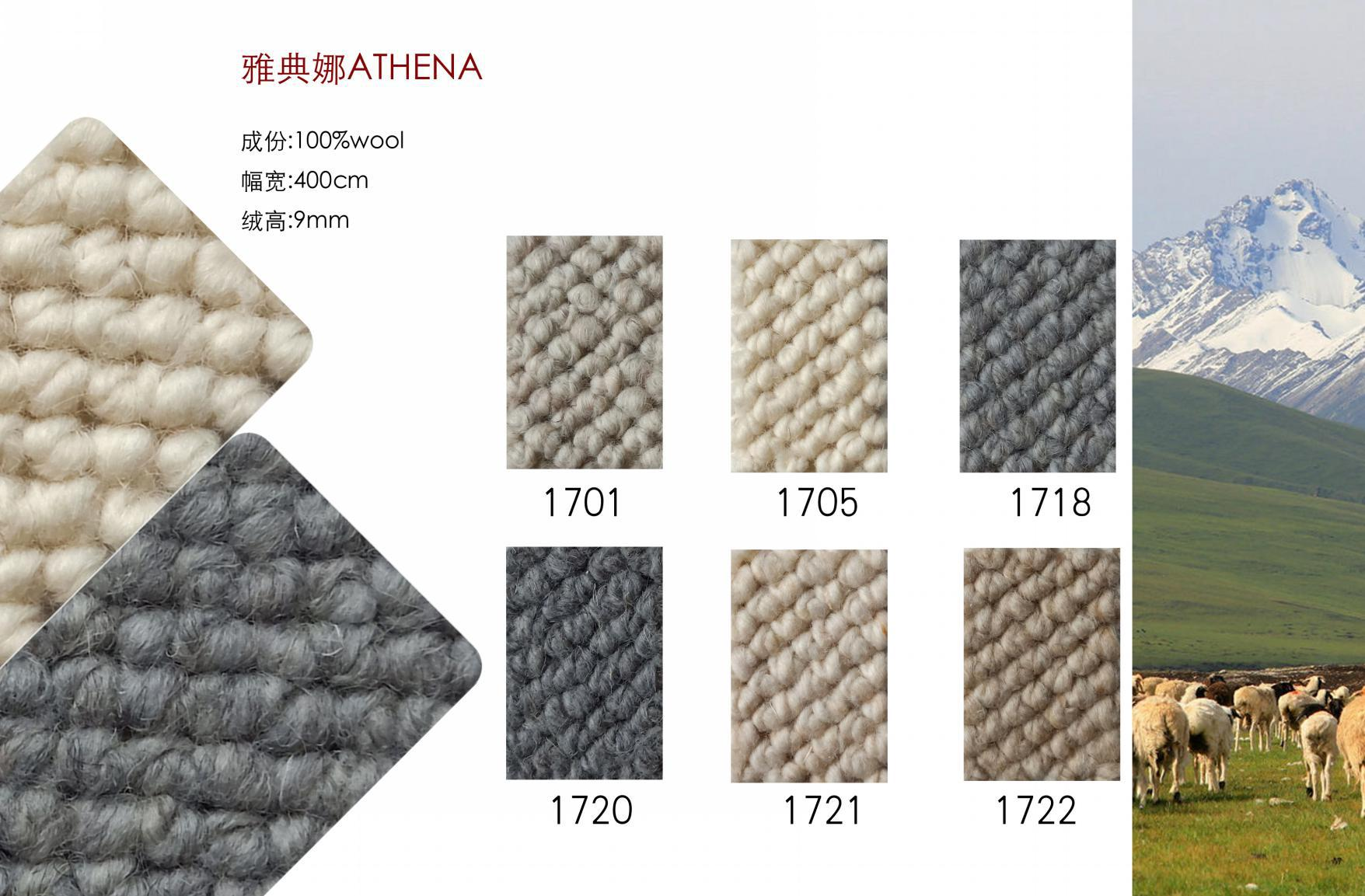 Polypropylene Machine Tufted Broadloom Level Car Loop Pile Carpet With Action Backing For Office Use