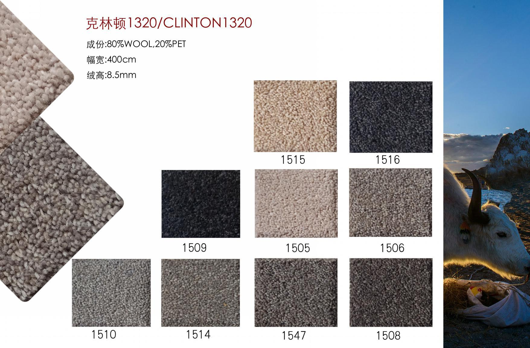 Polypropylene Machine Tufted Broadloom Level Car Loop Pile Carpet With Action Backing For Office Use