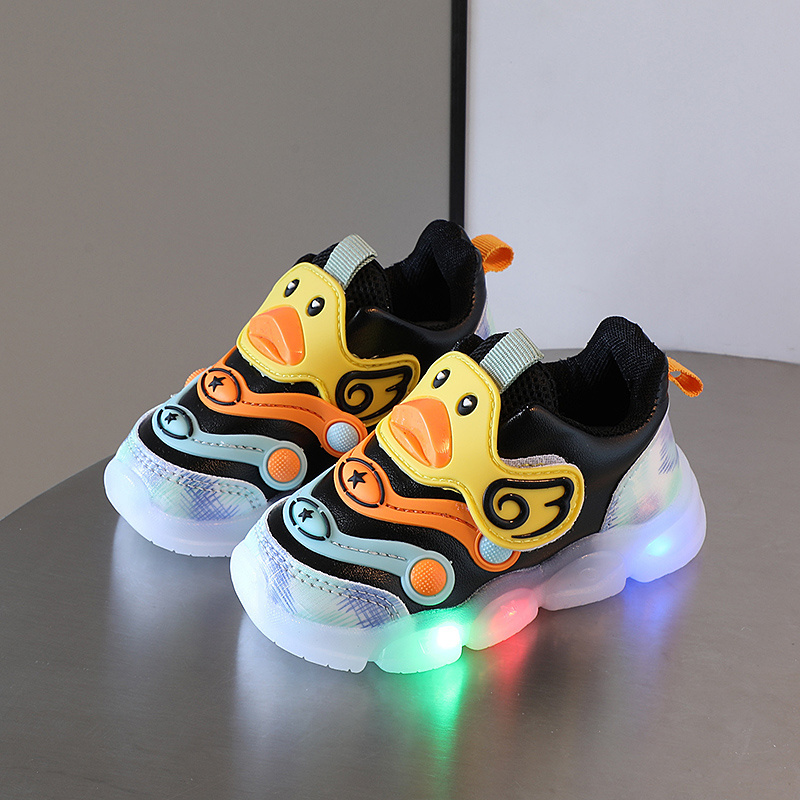 LED Kids Sneakers Children Baby Girls Boys Letter Mesh Led Socks Sport Run Sneakers Shoes Light Up Shoes Chaussures pour enfants