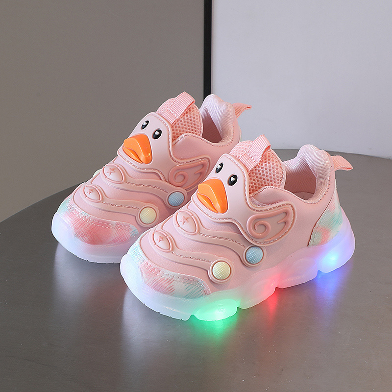 LED Kids Sneakers Children Baby Girls Boys Letter Mesh Led Socks Sport Run Sneakers Shoes Light Up Shoes Chaussures pour enfants