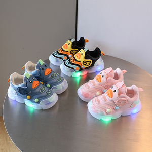 LED Kids Sneakers Children Baby Girls Boys Letter Mesh Led Socks Sport Run Sneakers Shoes Light Up Shoes Chaussures pour enfants