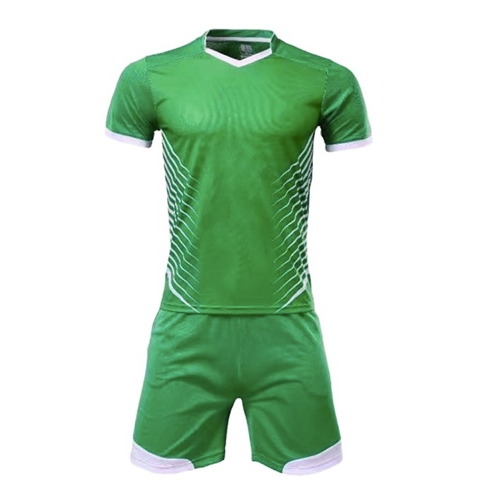 Custom adult and youth soccer shirts sublimated Green and White Hooped Soccer Football Shirt Maker Soccer Jersey