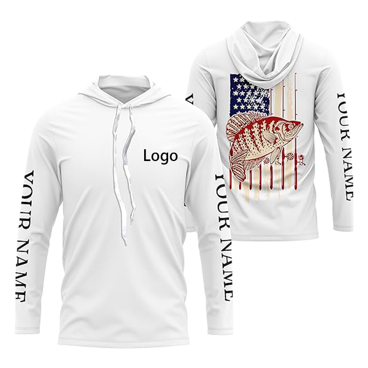 Custom Logo Fishing Hoodie UPF50+ UV Soft Quick Dry Performance Fishing Shirts sublimation Blank Fishing Jersey